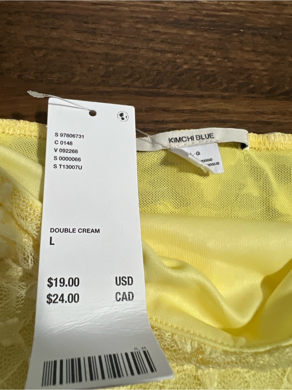 NEW Urban Floral Lace Tube Top Yellow L - Picture 8 of 9